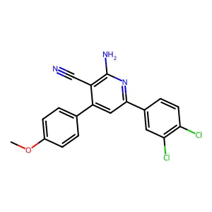 2-Amino-6-(3,4-dichlorophenyl)-4-(4-methoxyphenyl)nicotinonitrile structure