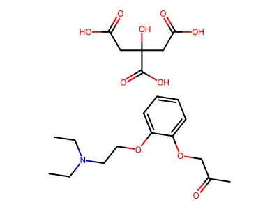 2-Propanone, 1-(2-(2-(diethylamino)ethoxy)phenoxy)-, citrate (1:1) structure