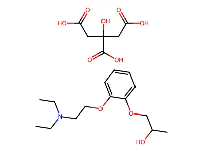 2-Propanol, 1-(2-(2-(diethylamino)ethoxy)phenoxy)-, citrate (salt) (1:1) structure
