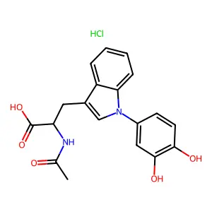 1-(1,2-hydroquinone)-N-acetyltryptophan structure