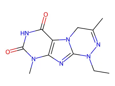 (1,2,4)Triazino(3,4-f)purine-6,8(7H,9H)-dione, 1,4-dihydro-3,9-dimethyl-1-ethyl- structure