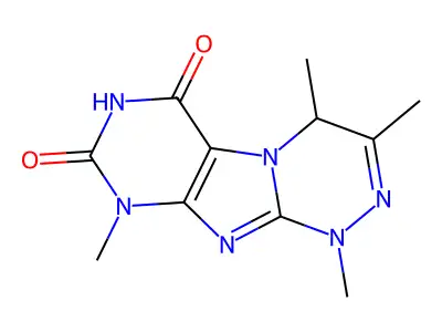 (1,2,4)Triazino(3,4-f)purine-6,8(7H,9H)-dione, 1,4-dihydro-1,3,4,9-tetramethyl- structure