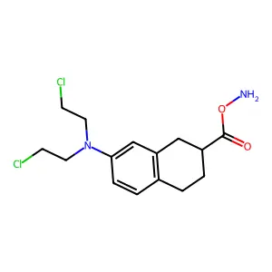 2-Amino-7-(bis(2-chloroethyl)amino)-1,2,3,4-tetrahydro-2-naphthoic acid structure