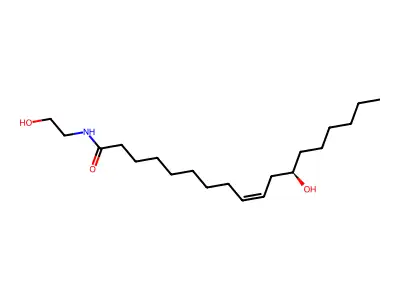 12-Hydroxy-N-(2-hydroxyethyl)-9-octadecenamide structure