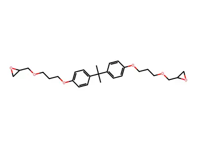 Bisphenol A propoxylate diglycidyl ether structure