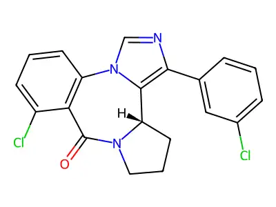 9H-Imidazo(1,5-a)pyrrolo(2,1-c)(1,4)benzodiazepin-9-one, 11,12,13,13a-tetrahydro-8-chloro-1-(3-chlorophenyl)-, (S)- structure
