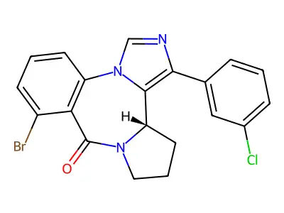 9H-Imidazo(1,5-a)pyrrolo(2,1-c)(1,4)benzodiazepin-9-one, 11,12,13,13a-tetrahydro-8-bromo-1-(3-chlorophenyl)-, (S)- structure