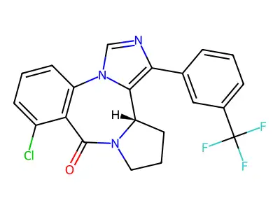9H-Imidazo(1,5-a)pyrrolo(2,1-c)(1,4)benzodiazepin-9-one, 11,12,13,13a-tetrahydro-8-chloro-1-((3-trifluoromethyl)phenyl)-, (S)- structure