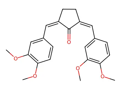 Cyclopentanone, 2,5-bis[(3,4-dimethoxyphenyl)methylene]-, (E,E)- structure