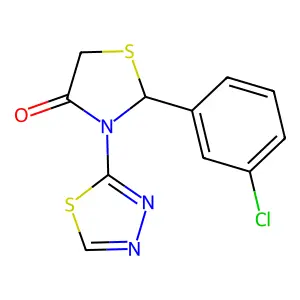 4-Thiazolidinone, 2-(3-chlorophenyl)-3-(1,3,4-thiadiazol-2-yl)- structure