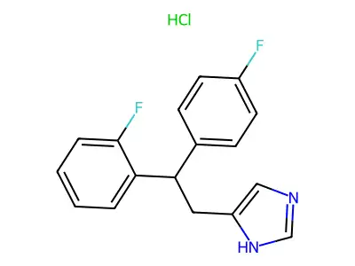 1H-Imidazole, 4-(2-(2-fluorophenyl)-2-(4-fluorophenyl)ethyl)-, monohydrochloride structure