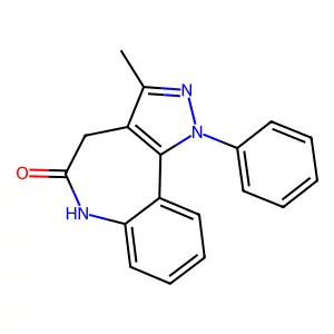 3-Methyl-1-phenyl-4,6-dihydropyrazolo(4,3-d)(1)benzazepin-5(1H)-one structure