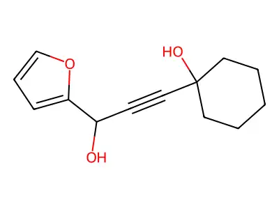 1-(2-Furyl)-3-(hydroxycyclohexyl)prop-2-yn-1-ol structure
