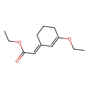 Acetic acid, (3-ethoxy-2-cyclohexen-1-ylidene)-, ethyl ester structure