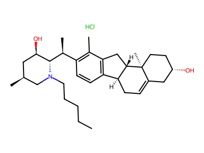 Veratramine, N-pentyl-, hydrochloride structure