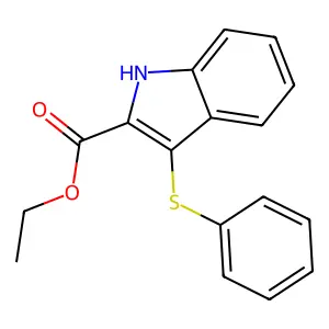 1H-Indole-2-carboxylic acid, 3-(phenylthio)-, ethyl ester structure