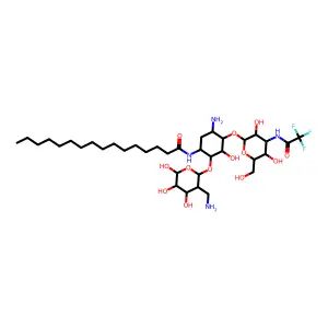 1-N-palmitoyl-3''-N-(trifluoroacetyl)kanamycin A structure