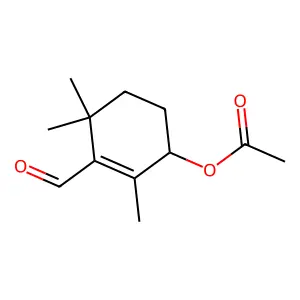 (3-Formyl-2,4,4-trimethylcyclohex-2-en-1-yl) acetate structure