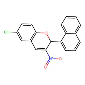 6-chloro-2-(1-naphthyl)-3-nitro-2H-chromene structure