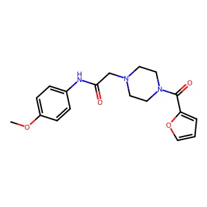 2-[4-(furan-2-carbonyl)piperazin-1-yl]-N-(4-methoxyphenyl)acetamide structure