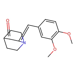 (2E)-2-(3,4-dimethoxybenzylidene)-1-azabicyclo[2.2.2]octan-3-one structure