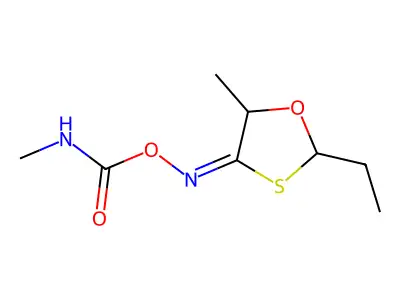 [(2-ethyl-5-methyl-1,3-oxathiolan-4-ylidene)amino] N-methylcarbamate structure