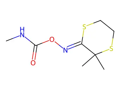 [(Z)-(3,3-dimethyl-1,4-dithian-2-ylidene)amino] N-methylcarbamate structure