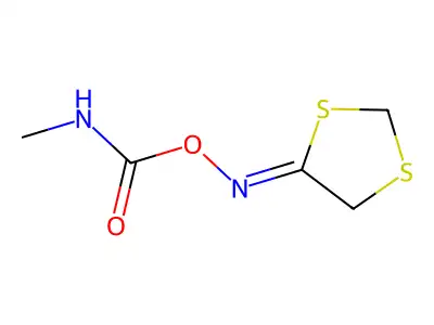 (Z)-1,3-Dithiolan-4-one, O-[(methylamino)carbonyl]oxime structure