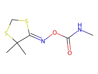 (Z)-5,5-Dimethyl-4-(O-(methylcarbamoyl)oximino)-1,3-dithiolane structure