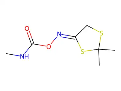 (Z)-1,3-Dithiolan-4-one, 2,2-dimethyl-, O-[(methylamino)carbonyl]oxime structure
