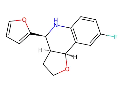 8-Fluoro-4-(2-furyl)-2,3,3a,4,5,9b-hexahydrofuro[3,2-c]quinoline structure