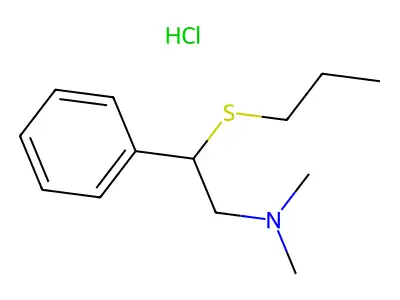 N,N-Dimethyl-2-phenyl-2-(propylsulfanyl)ethan-1-aminato--hydrogen chlorido (1/1) structure