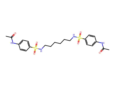 N-[4-[6-[(4-acetamidophenyl)sulfonylamino]hexylsulfamoyl]phenyl]acetamide structure