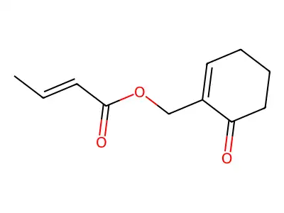 2-Butenoic acid,(6-oxo-1-cyclohexen-1-yl)methyl ester structure