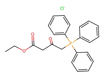 [3-(Ethoxycarbonyl)-2-oxopropyl]triphenylphosphonium chloride structure