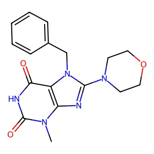 7-Benzyl-3-methyl-8-morpholin-4-yl-3,7-dihydro-purine-2,6-dione structure