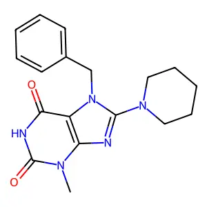 7-Benzyl-3-methyl-8-piperidin-1-ylpurine-2,6-dione structure