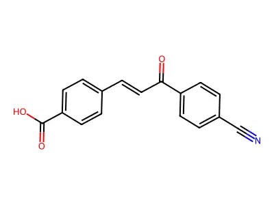 Benzoic acid, 4-[3-(4-cyanophenyl)-3-oxo-1-propenyl]- structure