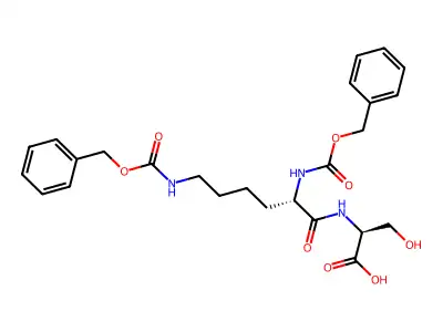(2,5-Dioxopyrrolidin-1-yl) 2,6-bis(phenylmethoxycarbonylamino)hexanoate structure