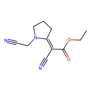 Ethyl 2-cyano-2-[1-(cyanomethyl)pyrrolidin-2-ylidene]acetate structure