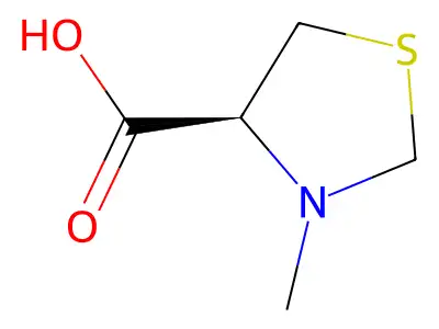 3-Methyl-1,3-thiazolidine-4-carboxylic acid hydrochloride structure