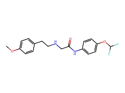 N-[4-(difluoromethoxy)phenyl]-2-[2-(4-methoxyphenyl)ethylamino]acetamide structure
