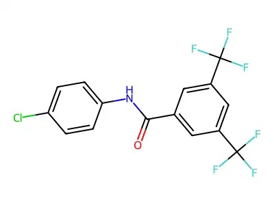 N-(4-chlorophenyl)-3,5-bis(trifluoromethyl)benzamide structure
