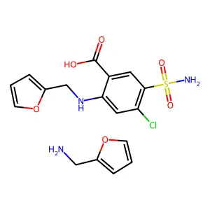 4-chloro-N-(2-furylmethyl)-5-sulfamoylanthranilic acid structure