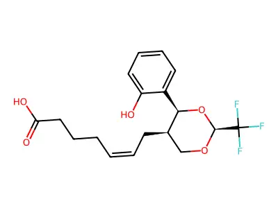 7-[4-(2-Hydroxyphenyl)-2-(trifluoromethyl)-1,3-dioxan-5-yl]-5-heptenoic acid structure