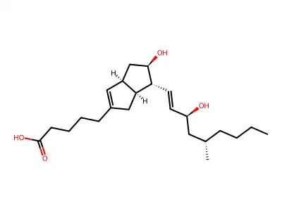 5-[(3aS,5R,6R,6aS)-5-hydroxy-6-[(E,3S,5S)-3-hydroxy-5-methylnon-1-enyl]-1,3a,4,5,6,6a-hexahydropentalen-2-yl]pentanoic acid structure