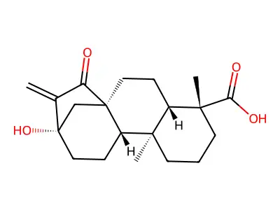 13-羟基-15-氧代贝壳杉-16-烯-18-酸 structure