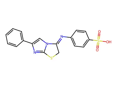 4-((6-Phenylimidazo(2,1-b)thiazol-3(2H)-ylidene)amino)benzenesulfonic acid structure
