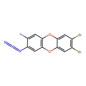 2-Azido-3-iodo-7,8-dibromodibenzo-1,4-dioxin structure