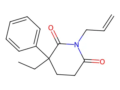 3-Ethyl-3-phenyl-1-(prop-2-en-1-yl)piperidine-2,6-dione structure